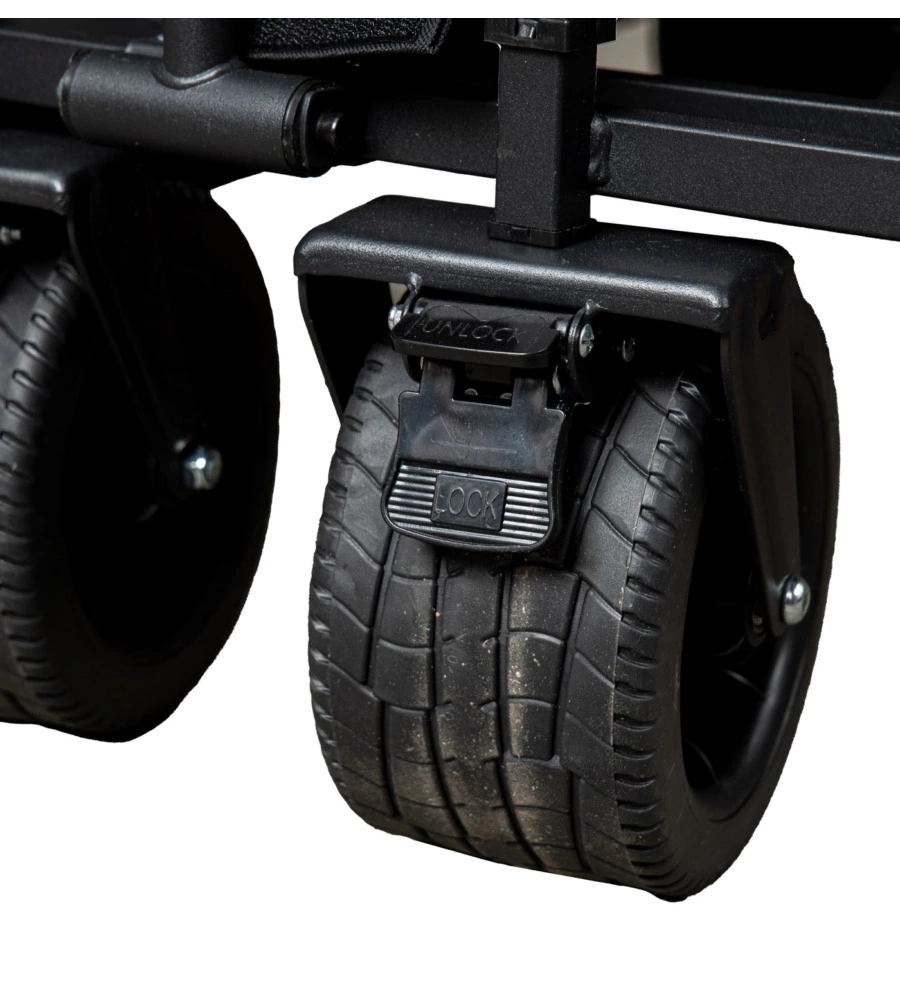CARRELLO PIEGHEVOLE EUROGARDEN CON RUOTE E FUNZIONE PANCHINA IN ACCIAIO NERO 108X55,5X73 CM